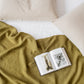 Custom size Olive green linen flat sheet - MagicLinen