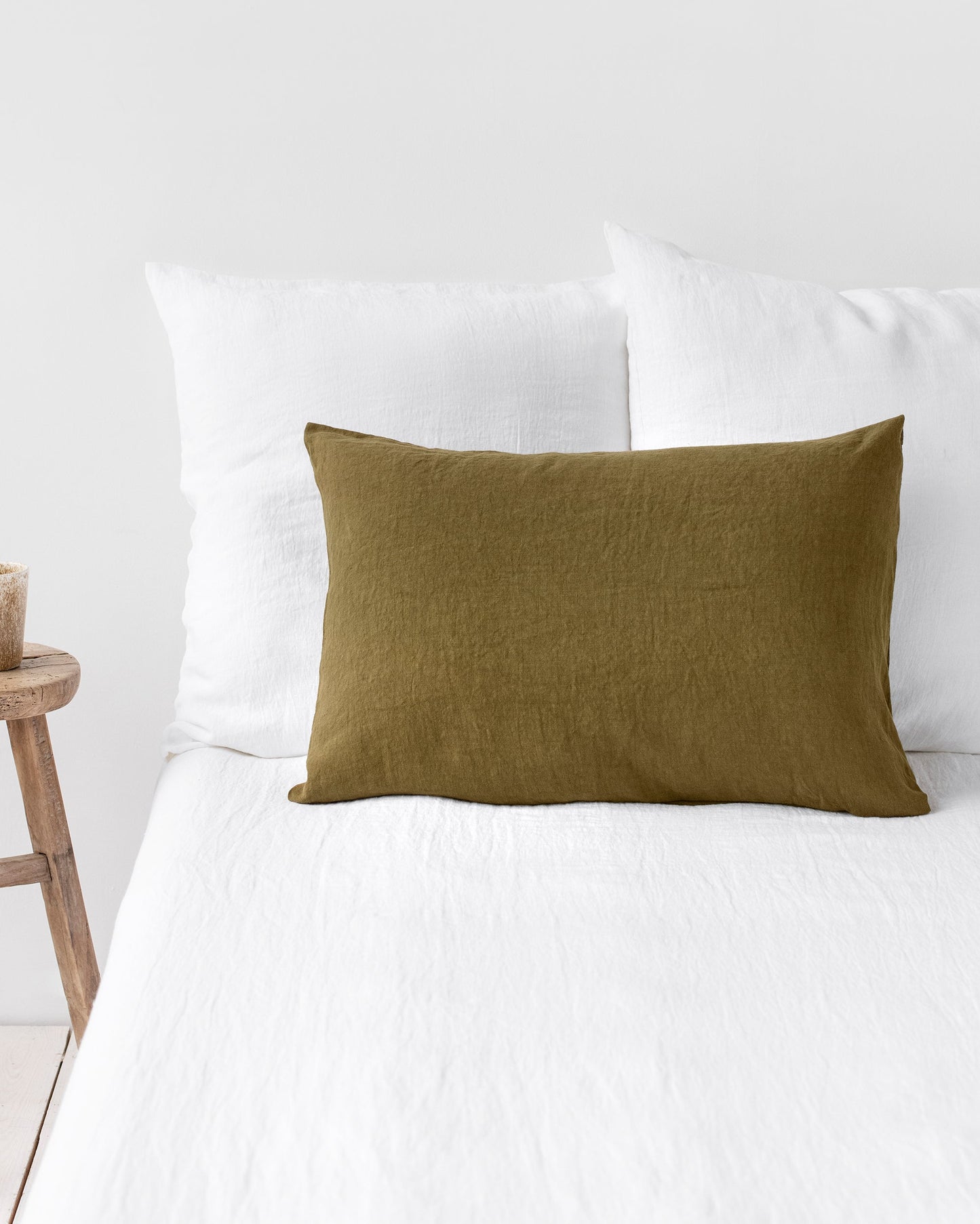 Custom size Olive green linen pillowcase - MagicLinen