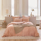 Custom size Peach linen duvet cover - MagicLinen