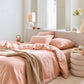 Custom size Peach linen duvet cover - MagicLinen