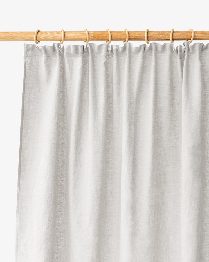 Custom size pencil pleat linen curtain panel (1 pcs) in Light gray - MagicLinen