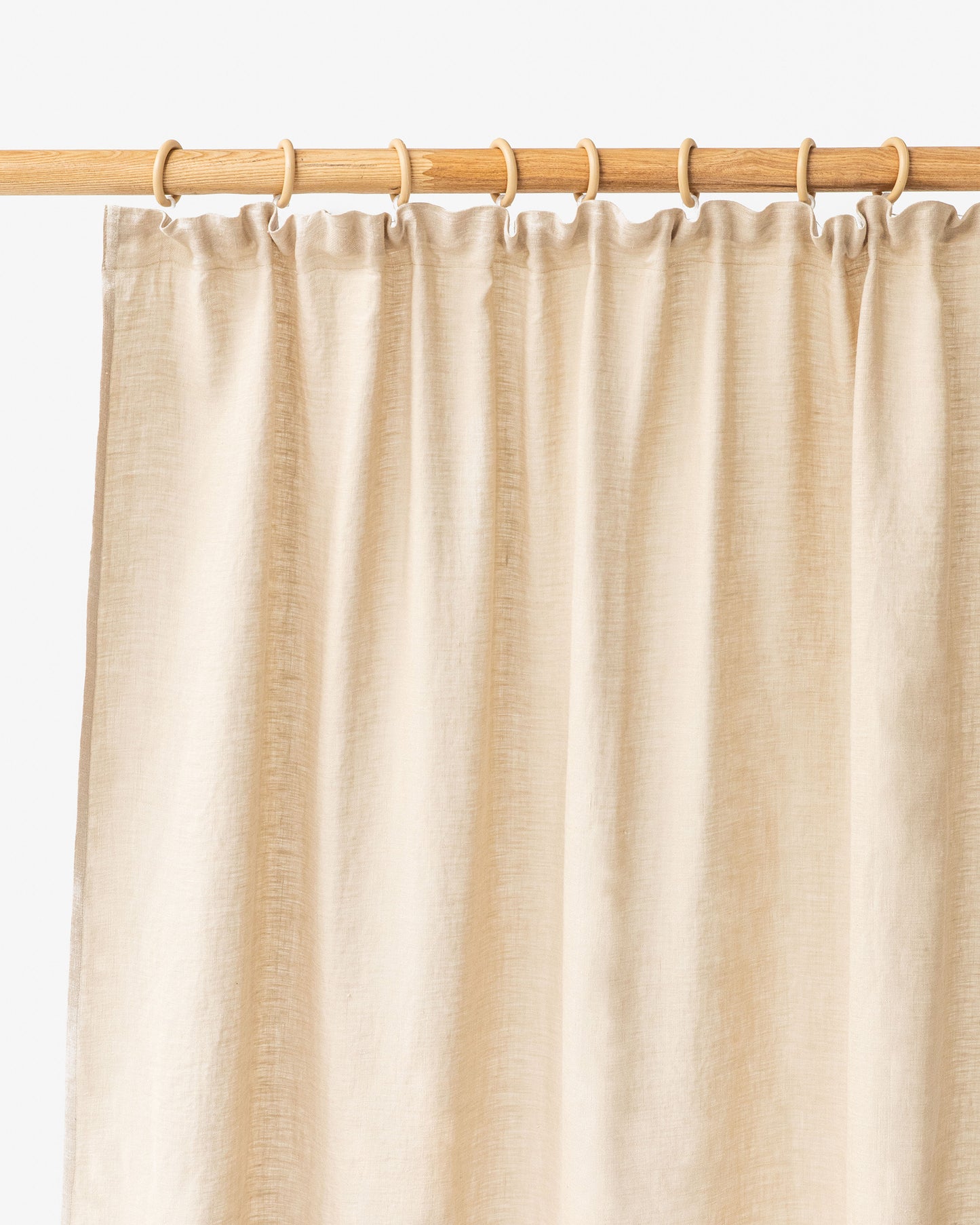Pencil pleat linen curtain panel (1 pcs) in Natural linen - MagicLinen