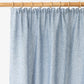 Custom size pencil pleat linen curtain panel (1 pcs) in Blue melange - MagicLinen