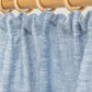 Custom size pencil pleat linen curtain panel (1 pcs) in Blue melange - MagicLinen