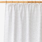 Custom size pencil pleat linen curtain panel (1 pcs) in Charcoal grid - MagicLinen