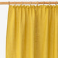 Custom size pencil pleat linen curtain panel (1 pcs) in Moss yellow - MagicLinen