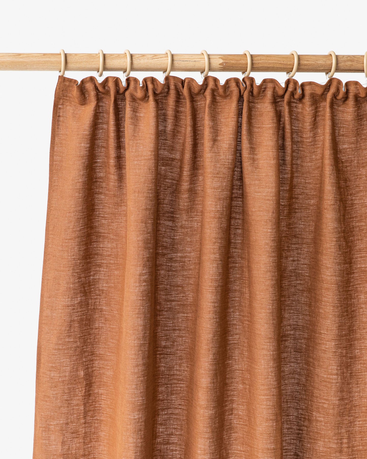 Pencil pleat linen curtain panel (1 pcs) in Cinnamon - MagicLinen