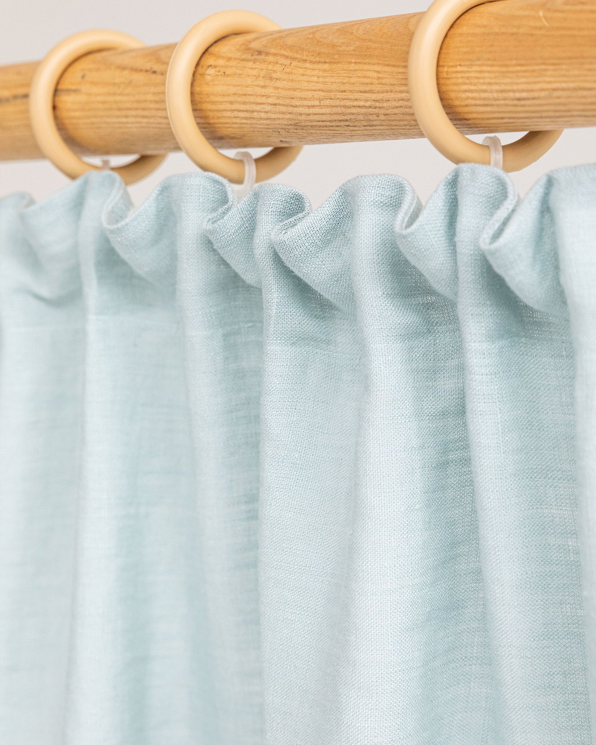 Custom size pencil pleat linen curtain panel (1 pcs) in Dusty blue - MagicLinen