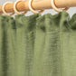 Custom size pencil pleat linen curtain panel (1 pcs) in Forest green - MagicLinen