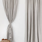 Custom size pencil pleat linen curtain panel (1 pcs) in Light gray - MagicLinen