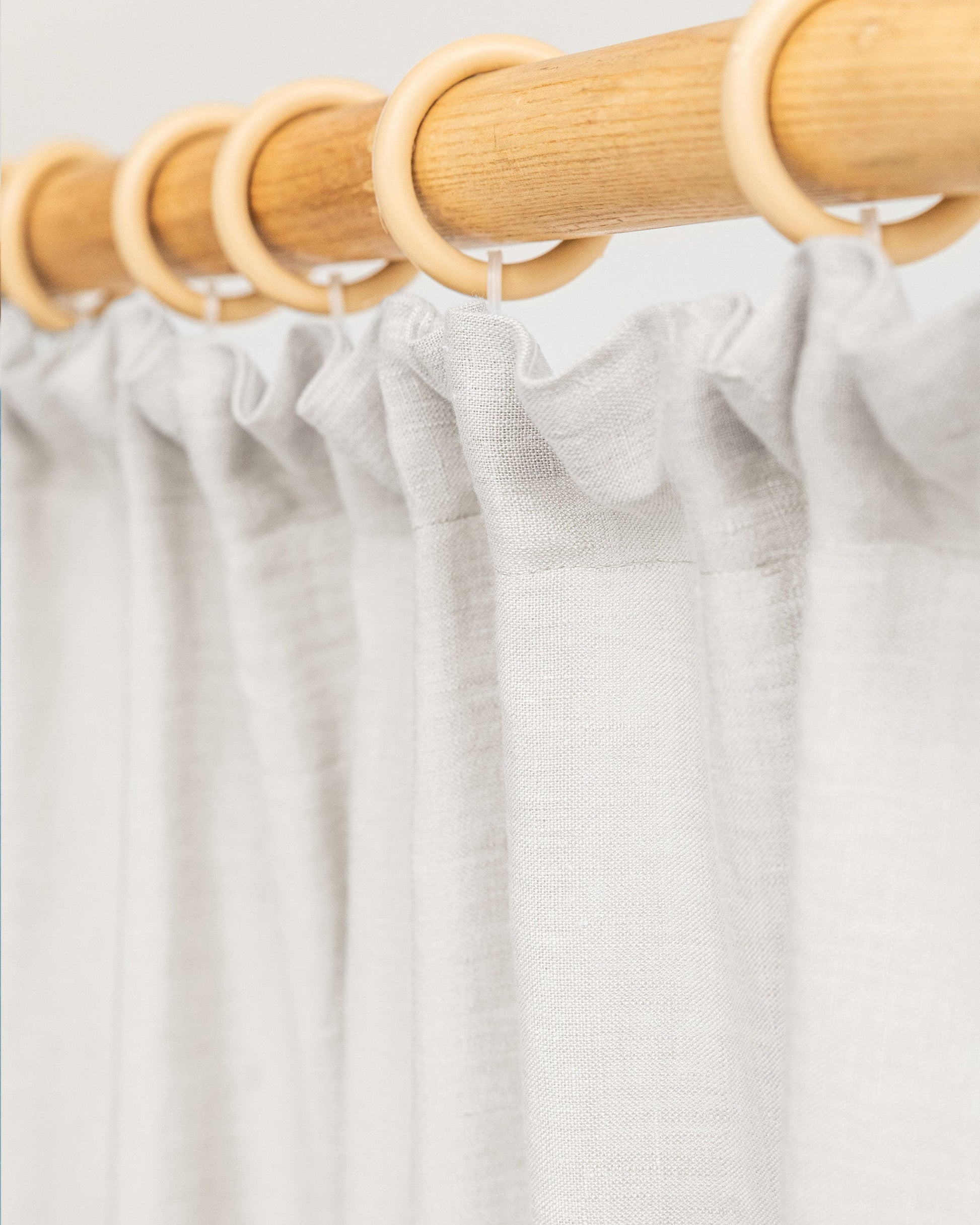 Custom size pencil pleat linen curtain panel (1 pcs) in Light gray - MagicLinen