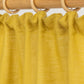 Custom size pencil pleat linen curtain panel (1 pcs) in Moss yellow - MagicLinen