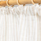 Custom size pencil pleat linen curtain panel (1 pcs) in Striped in natural - MagicLinen