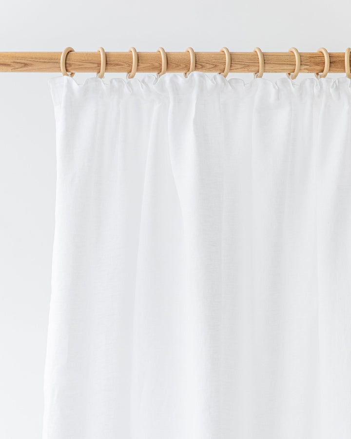 Custom size pencil pleat linen curtain panel (1 pcs) in White - MagicLinen