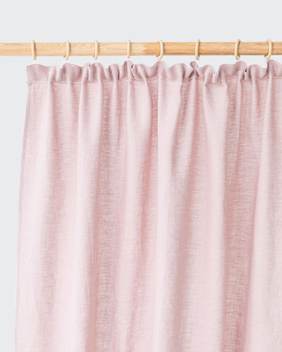 Pencil pleat linen curtain panel (1 pcs) in Woodrose - MagicLinen