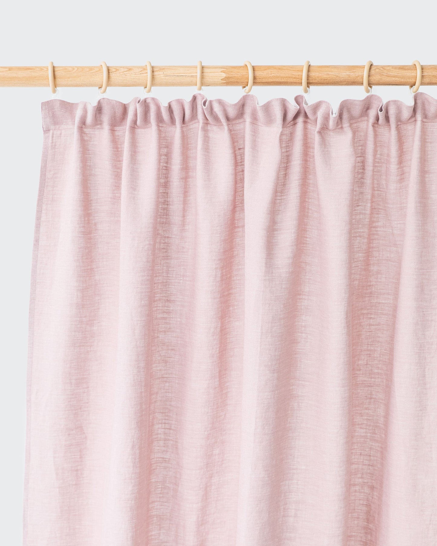 Custom size pencil pleat linen curtain panel (1 pcs) in Woodrose - MagicLinen