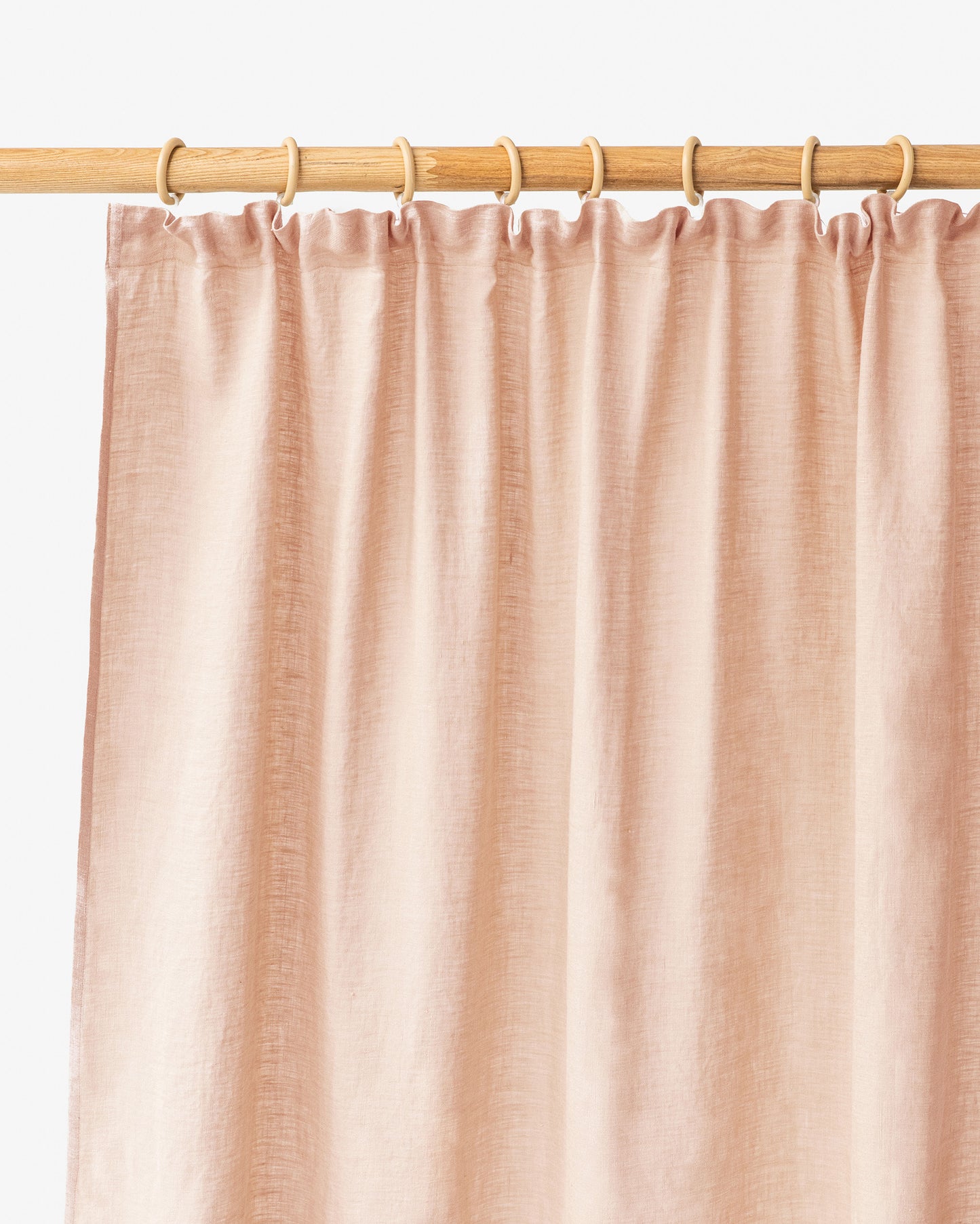 Pencil pleat linen curtain panel (1 pcs) in Peach - MagicLinen