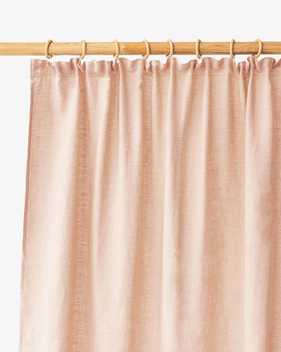 Custom size pencil pleat linen curtain panel (1 pcs) in Peach - MagicLinen