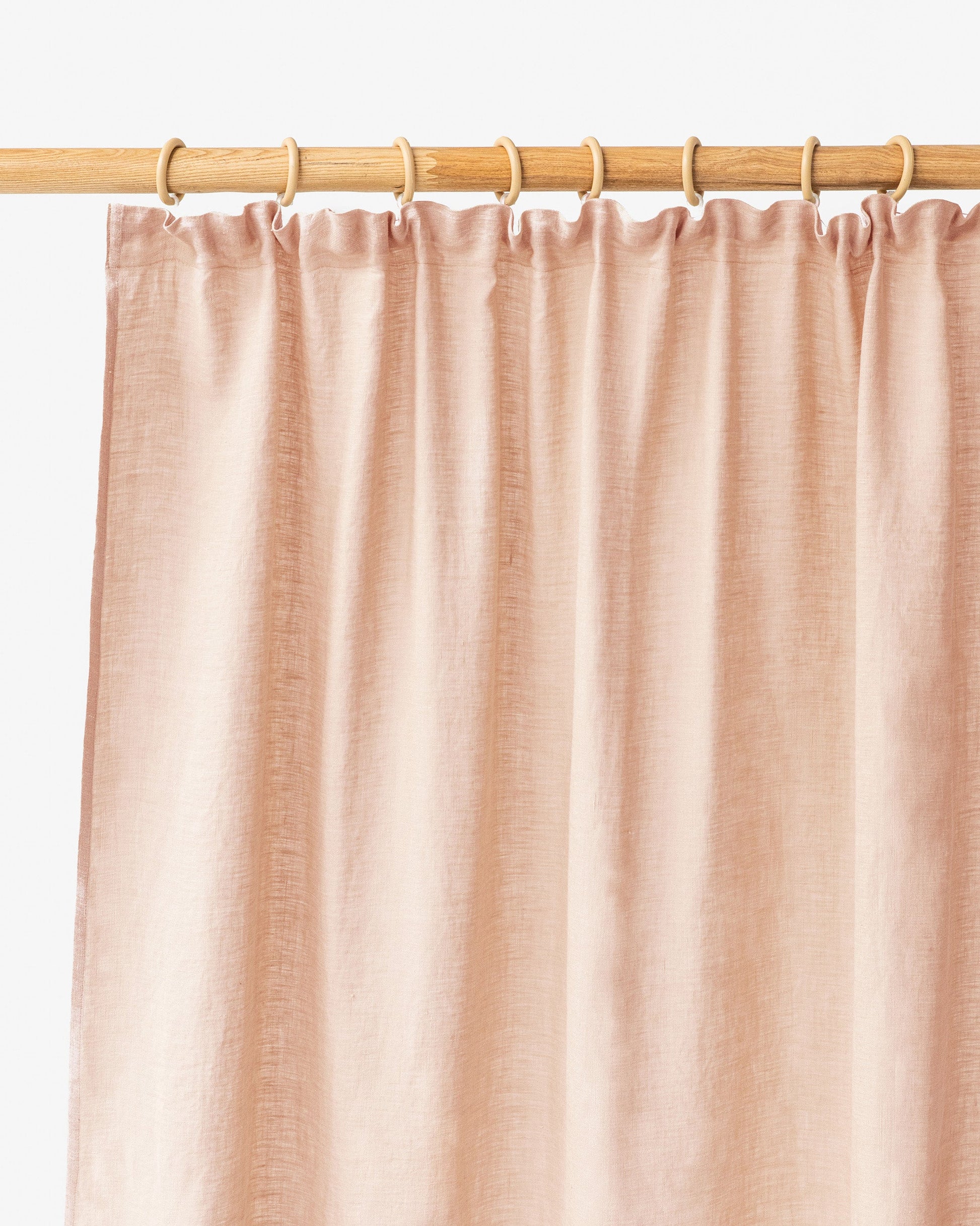 Custom size pencil pleat linen curtain panel (1 pcs) in Peach - MagicLinen