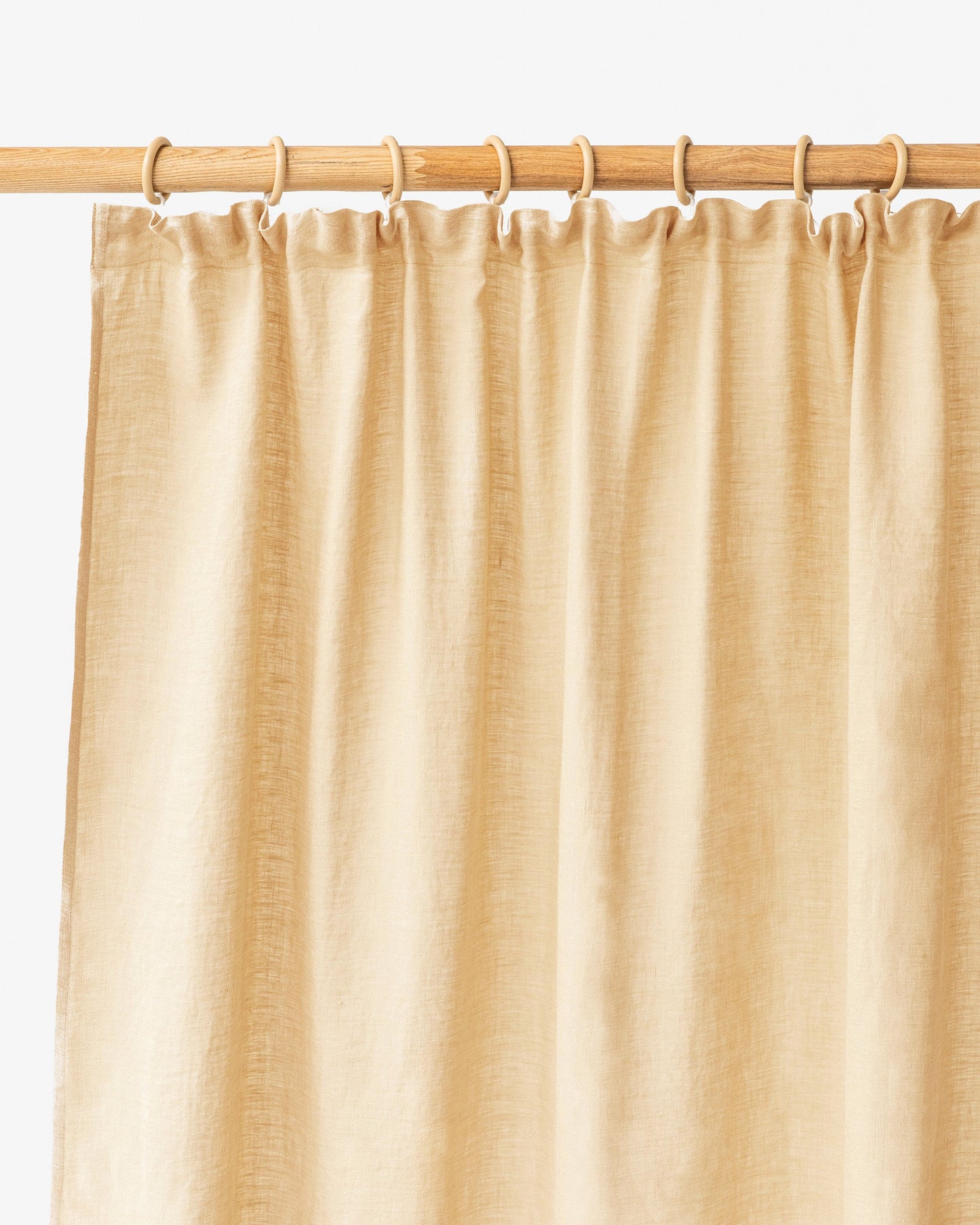 Custom size pencil pleat linen curtain panel (1 pcs) in Sandy beige - MagicLinen