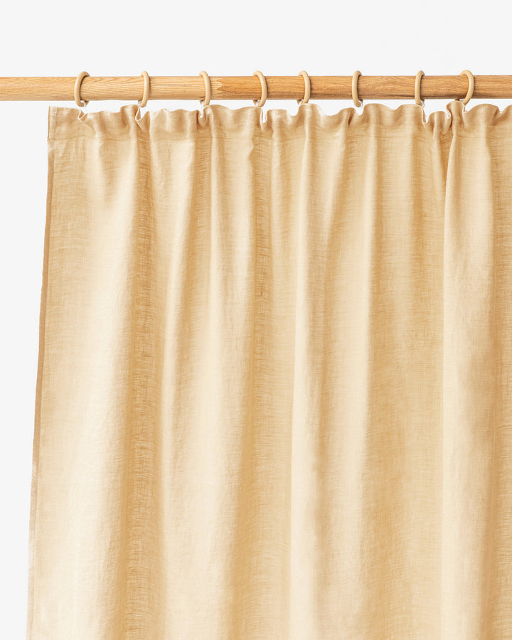 Pencil pleat linen curtain panel (1 pcs) in Sandy beige - MagicLinen