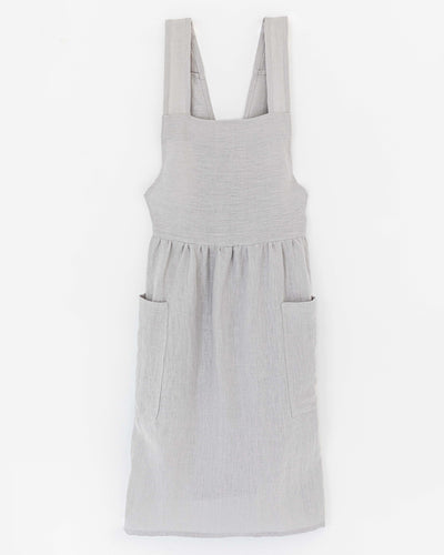 Pinafore apron dress in Light gray - MagicLinen