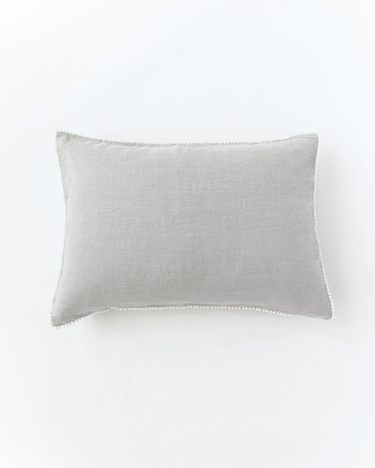 Pom pom trim linen pillowcase