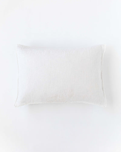 Natural Linen Pillow Sham Black Piping
