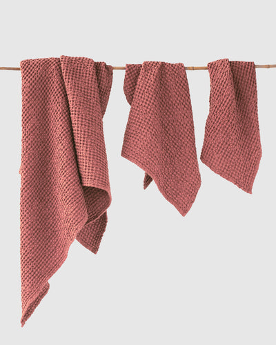 Redwood waffle towel set (3 pcs) - MagicLinen