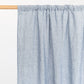 Custom size rod pocket linen curtain panel (1 pcs) in Blue melange - MagicLinen