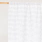 Custom size rod pocket linen curtain panel (1 pcs) in Charcoal grid - MagicLinen