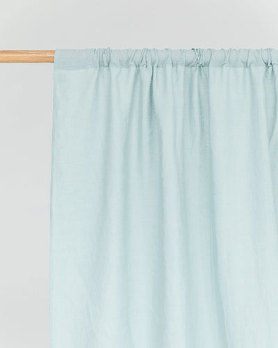 Rod pocket linen curtain panel (1 pcs) in Dusty blue - MagicLinen