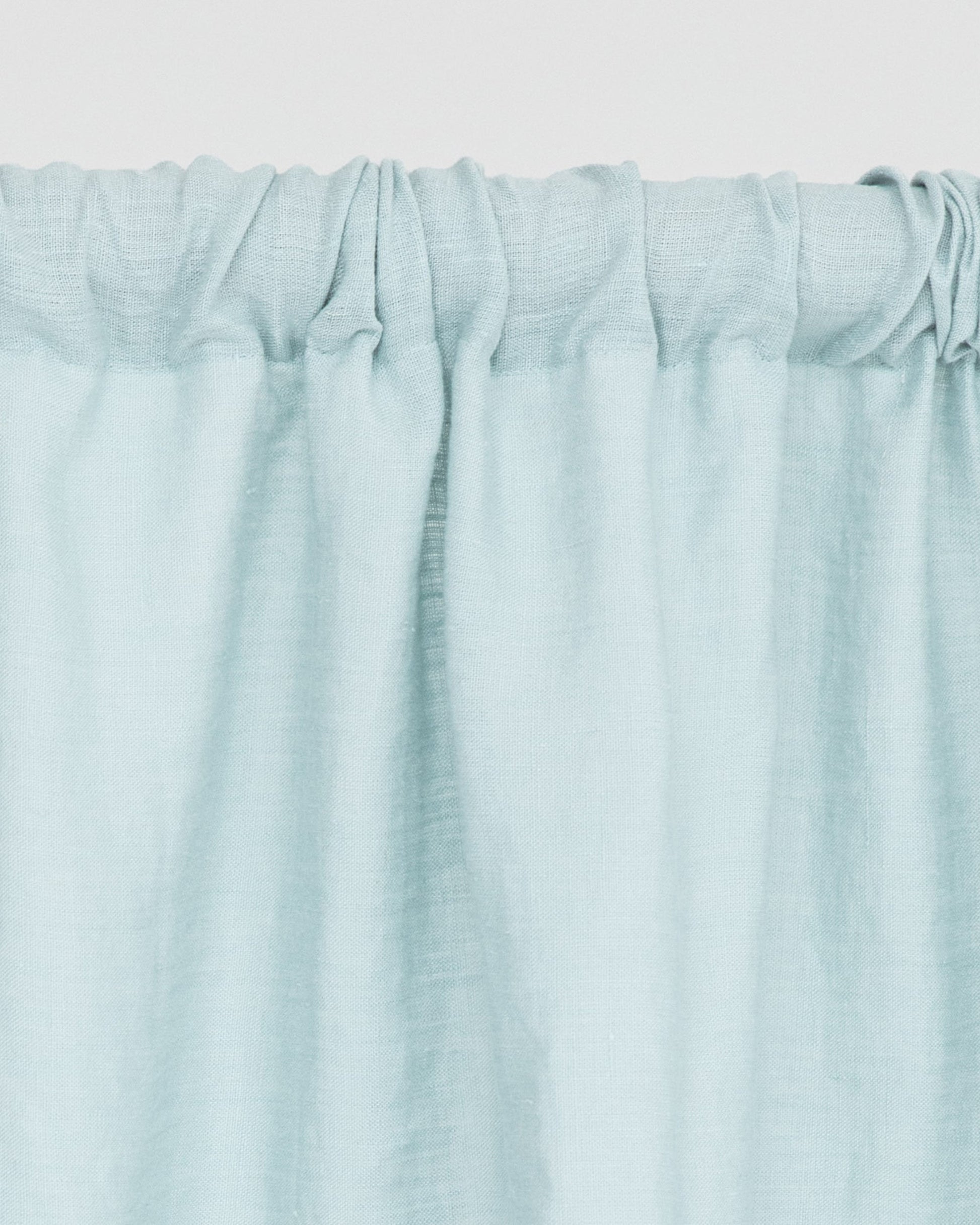 Rod pocket linen curtain panel (1 pcs) in Dusty blue - MagicLinen
