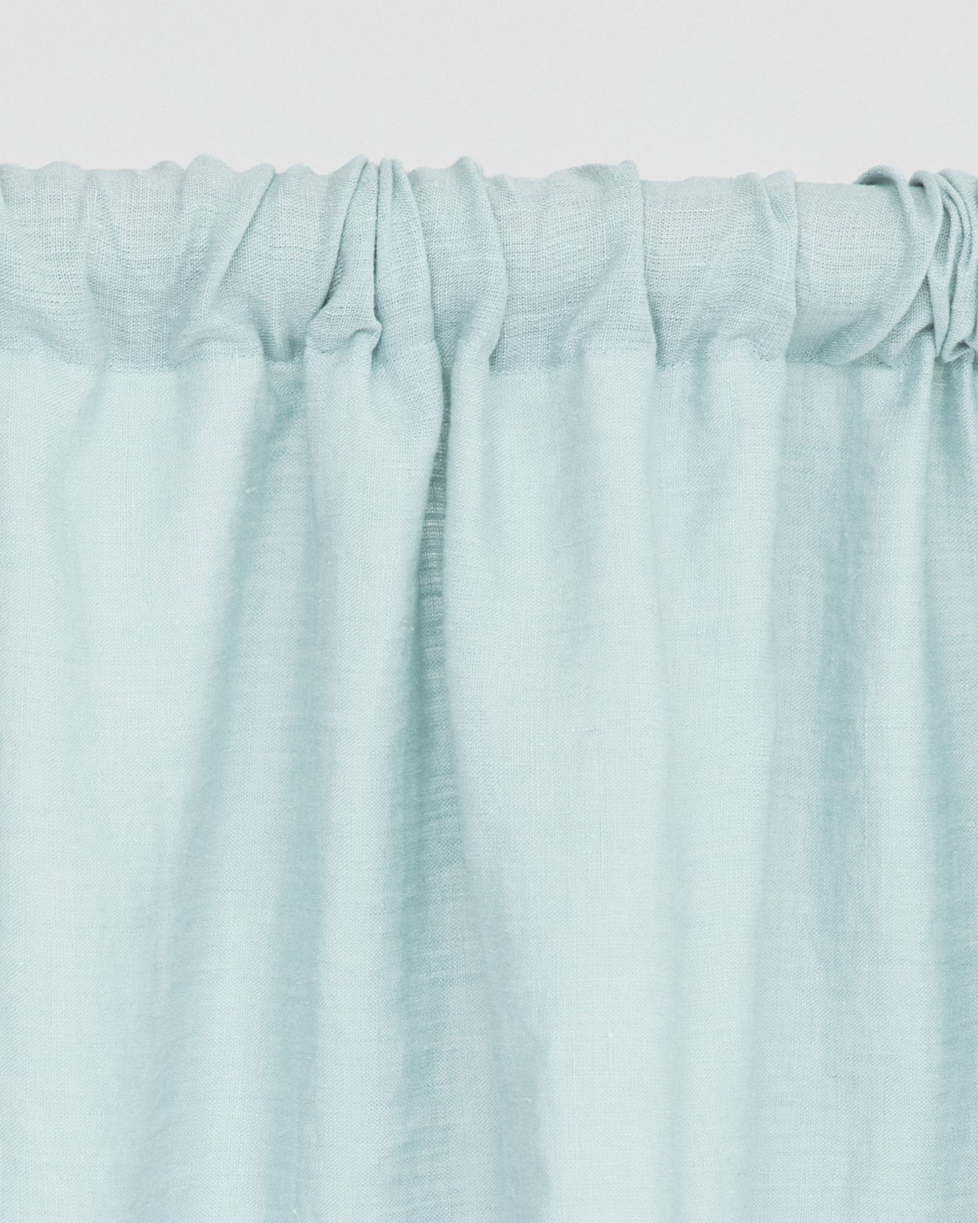 Custom size rod pocket linen curtain panel (1 pcs) in Dusty blue - MagicLinen