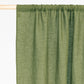 Custom size rod pocket linen curtain panel (1 pcs) in Forest green - MagicLinen