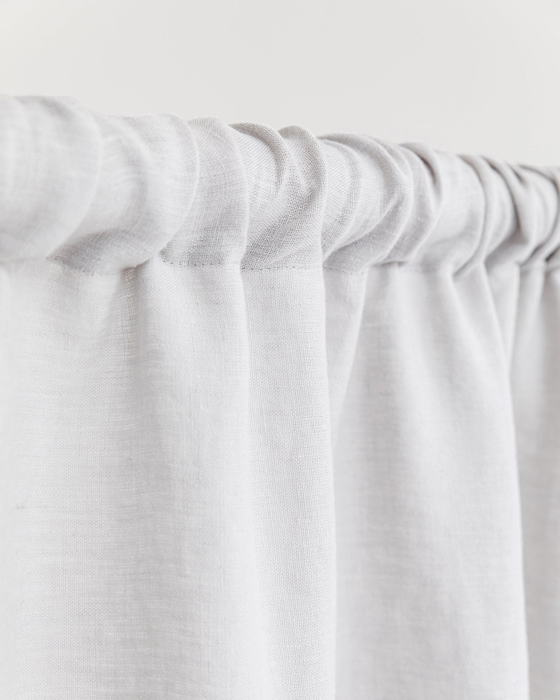 Custom size rod pocket linen curtain panel (1 pcs) in Light gray - MagicLinen