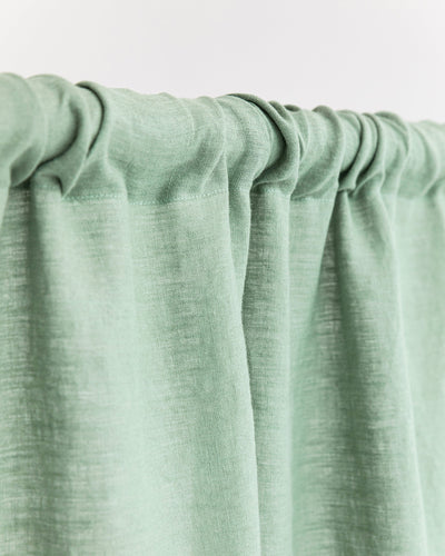 Rod pocket linen curtain panel (1 pcs) in Matcha green - MagicLinen