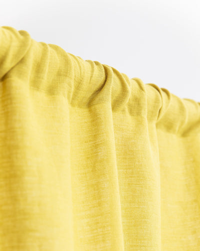 Custom size rod pocket linen curtain panel (1 pcs) in Moss yellow - MagicLinen