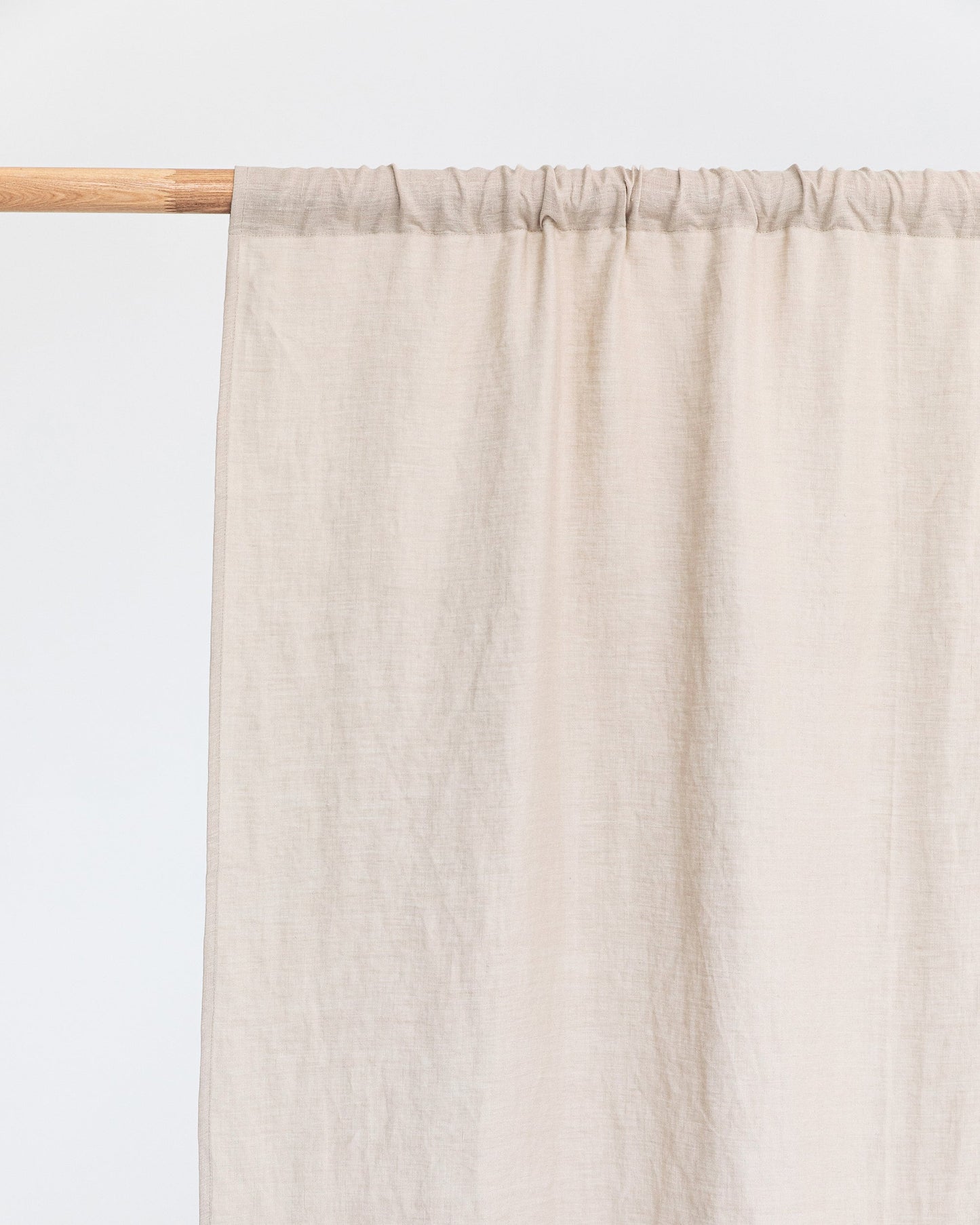 Rod pocket linen curtain panel (1 pcs) in Natural linen - MagicLinen