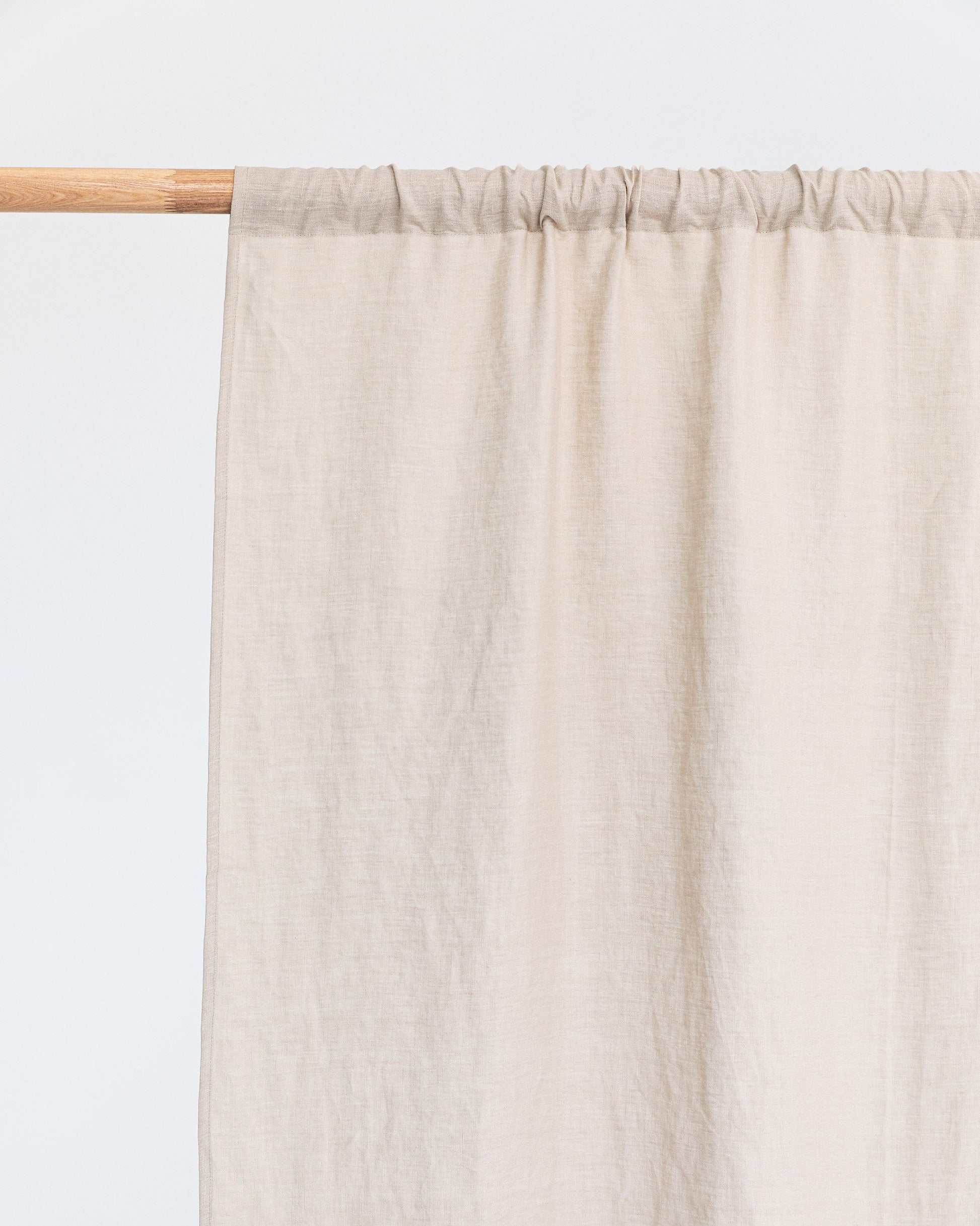 Custom size rod pocket linen curtain panel (1 pcs) in Natural linen - MagicLinen