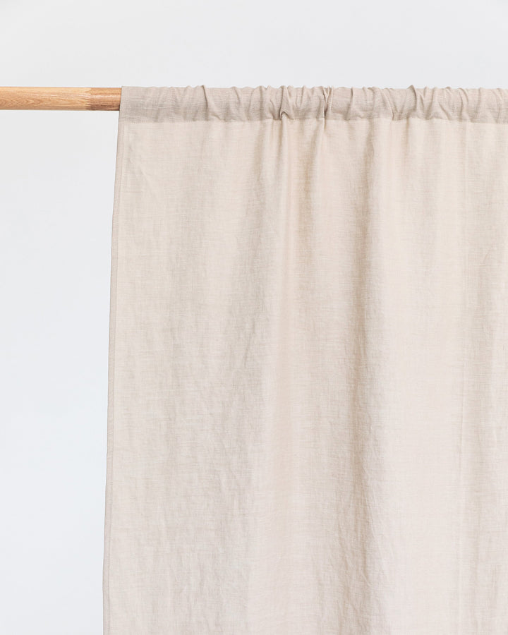 Custom size rod pocket linen curtain panel (1 pcs) in Natural linen - MagicLinen