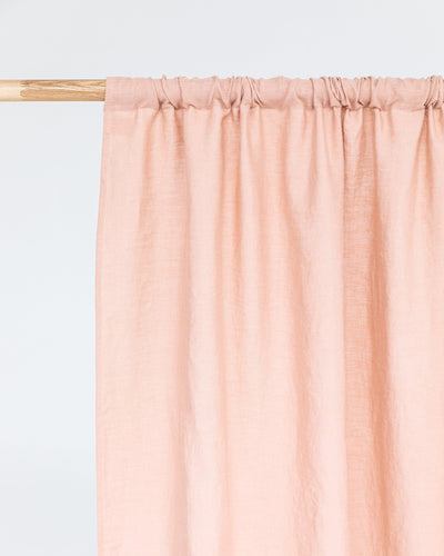 Custom size rod pocket linen curtain panel (1 pcs) in Peach - MagicLinen