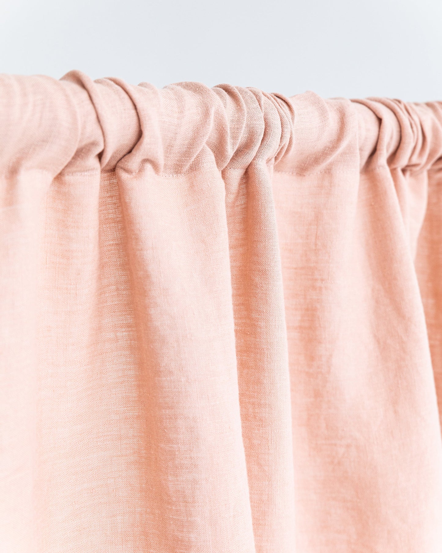 Custom size rod pocket linen curtain panel (1 pcs) in Peach - MagicLinen