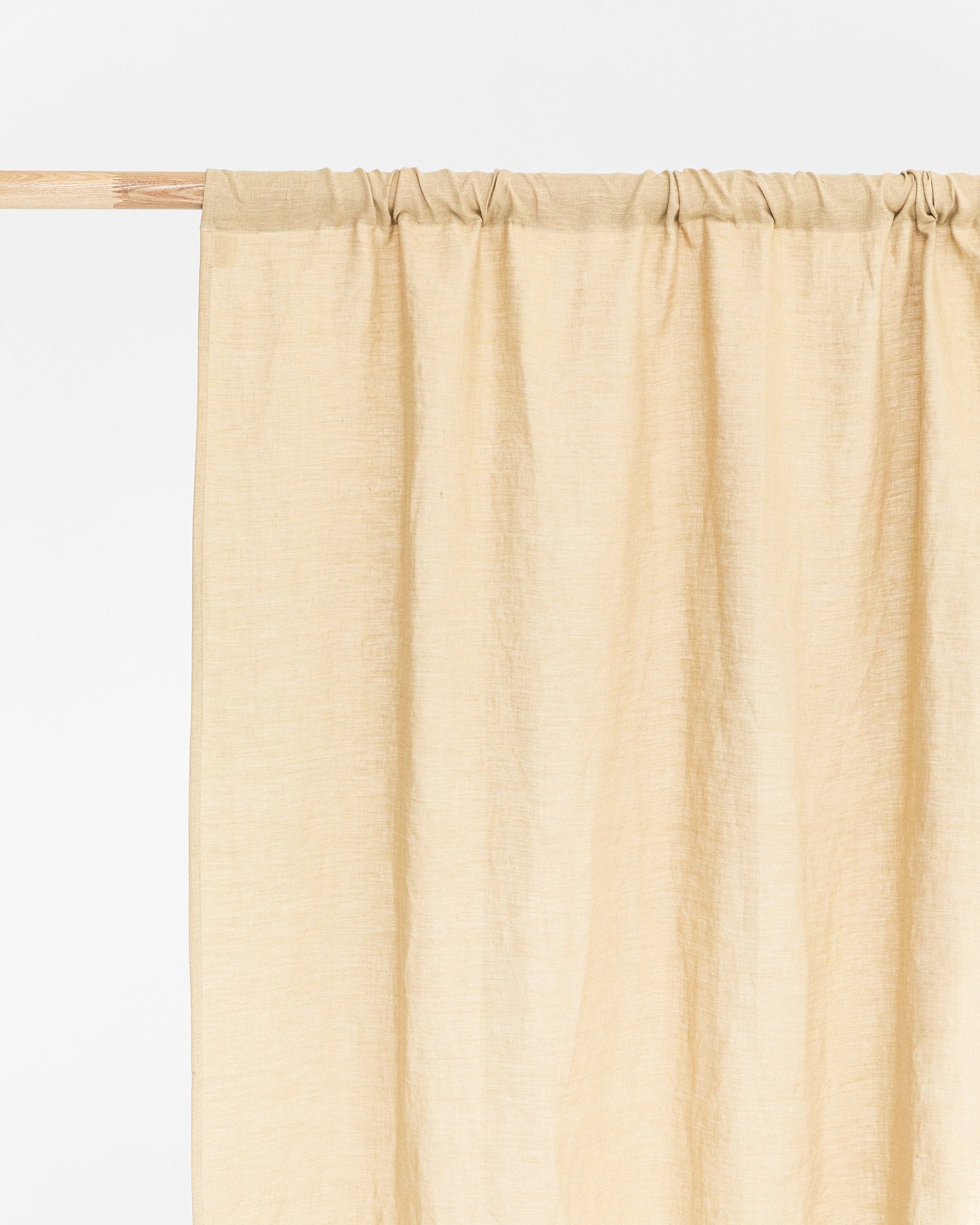 Custom size rod pocket linen curtain panel (1 pcs) in Sandy beige - MagicLinen