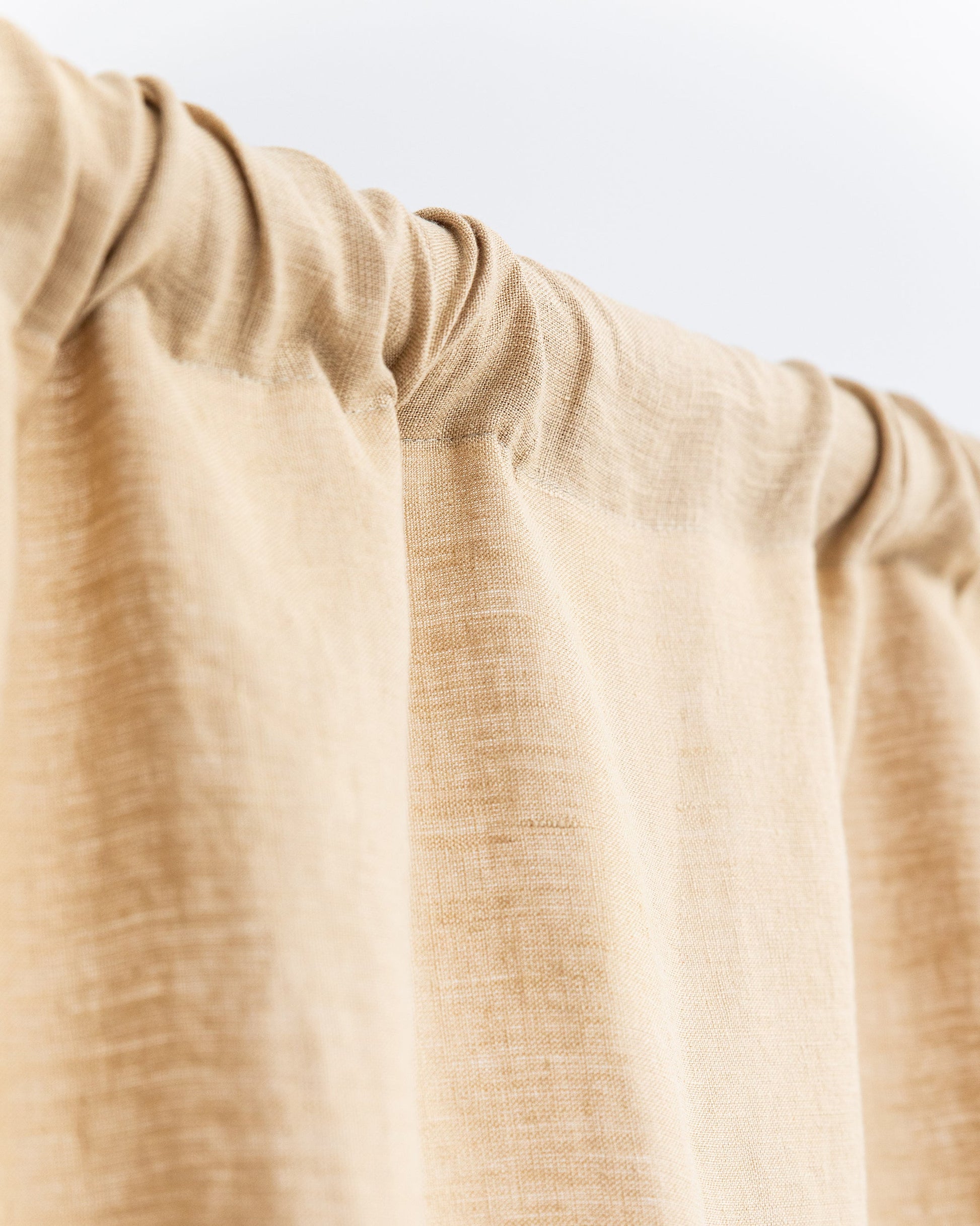 Rod pocket linen curtain panel (1 pcs) in Sandy beige - MagicLinen