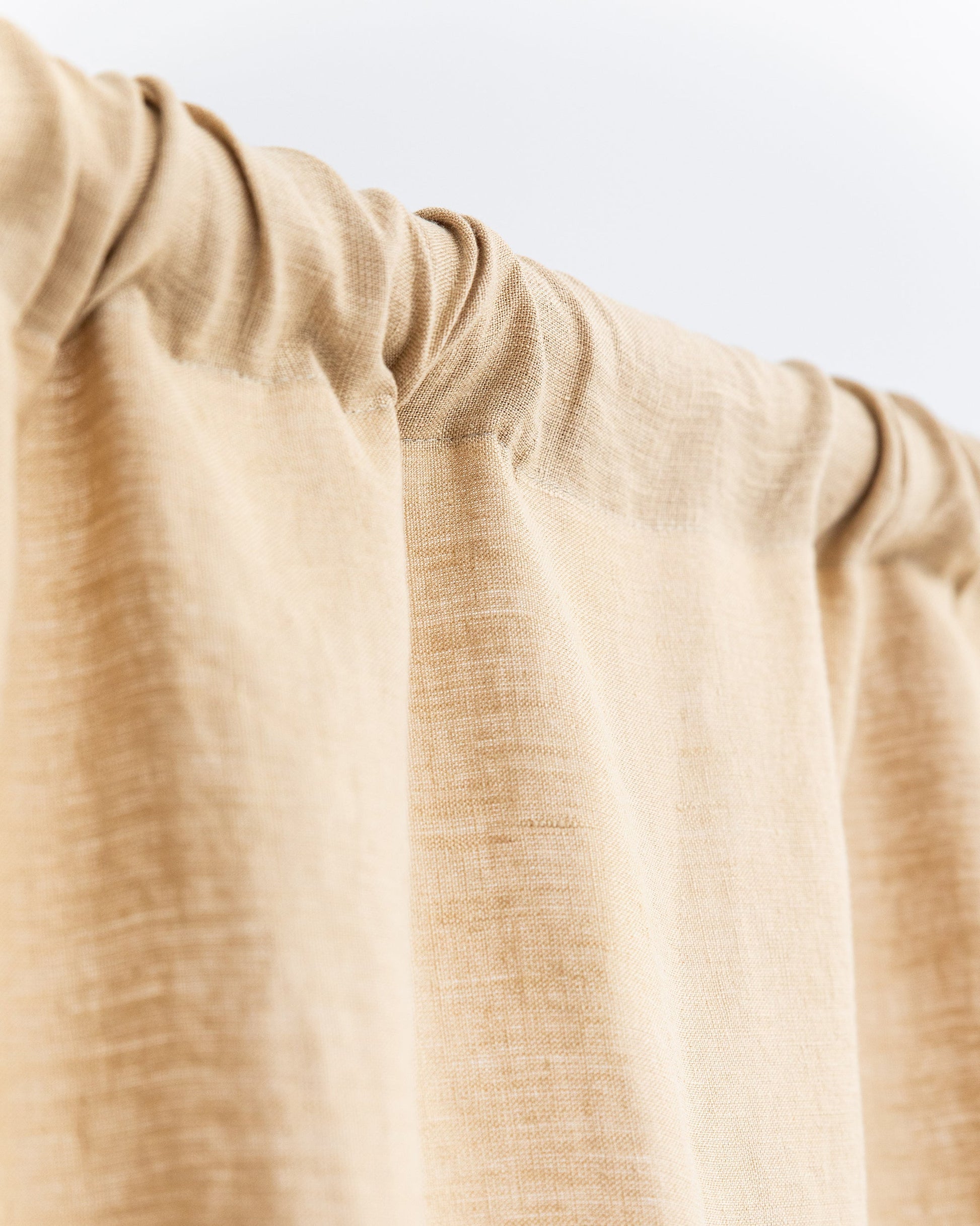 Custom size rod pocket linen curtain panel (1 pcs) in Sandy beige - MagicLinen
