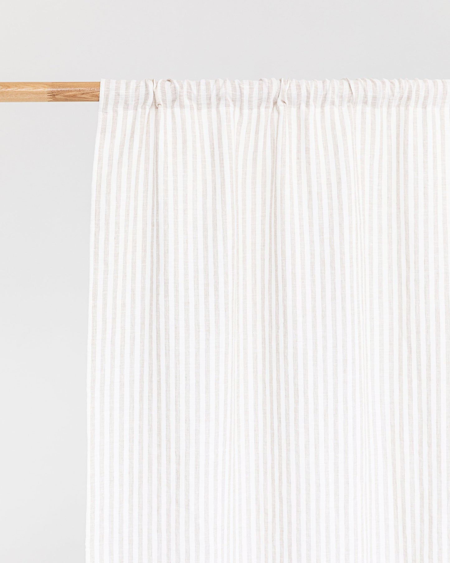 Rod Pocket Linen Curtain Panel in Striped In Natural | Magiclinen ...
