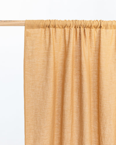Rod pocket linen curtain panel (1 pcs) in Tan - MagicLinen