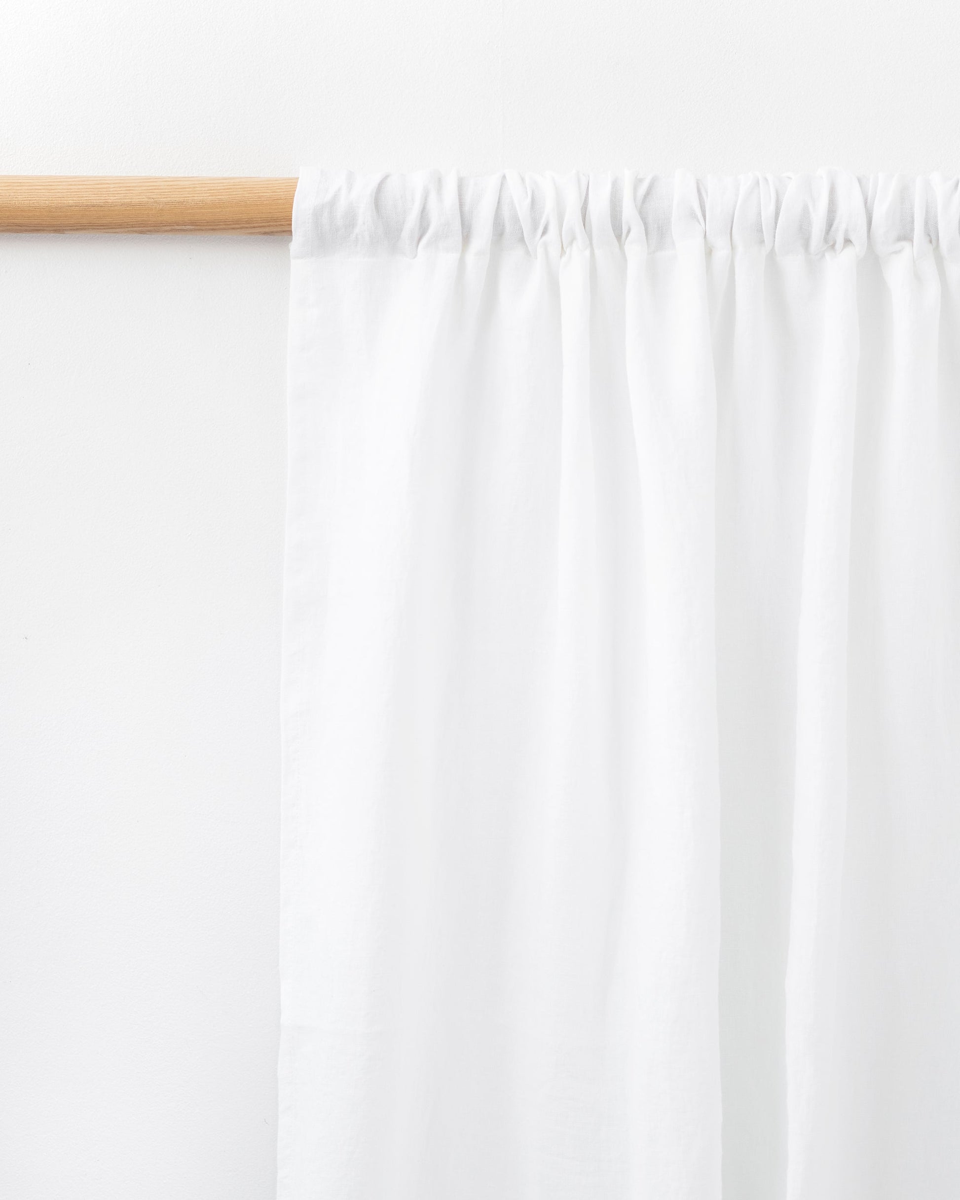 Custom size rod pocket linen curtain panel (1 pcs) in White - MagicLinen