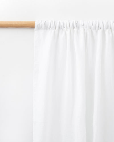 Custom size rod pocket linen curtain panel (1 pcs) in White - MagicLinen